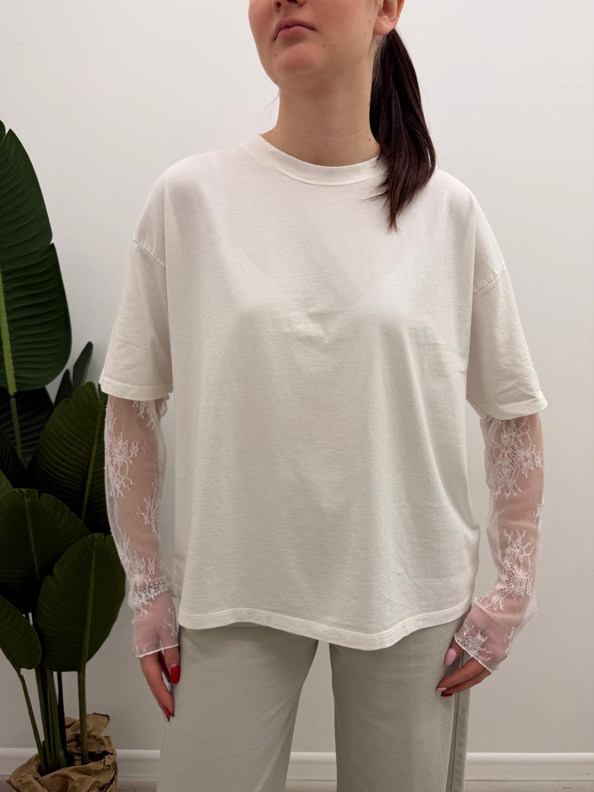 Susy Mix - Tshirt Manica Pizzo