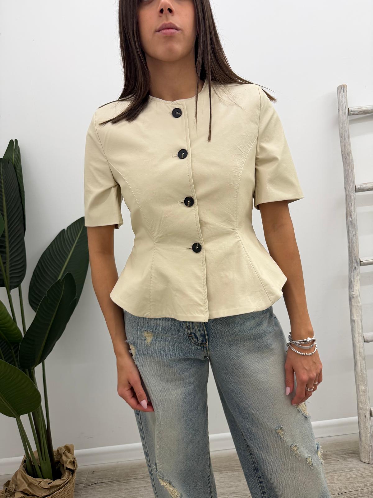Tensione In - Giacca Ecopelle Peplum