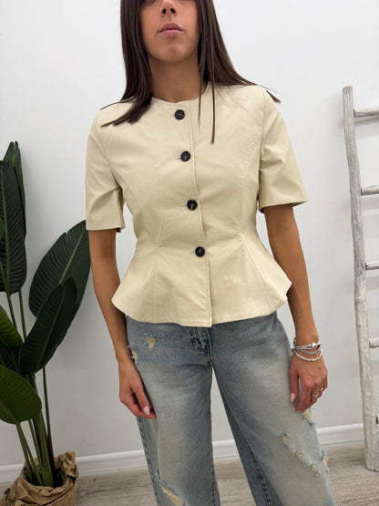 Tensione In - Giacca Ecopelle Peplum
