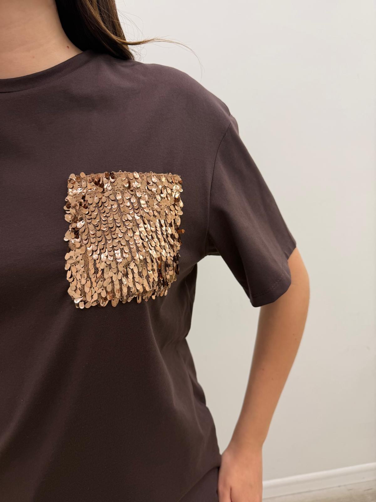 Susy Mix - Tshirt Taschino Paillettes