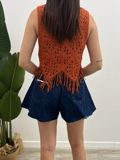 Vicolo - Top Macramé Frangette
