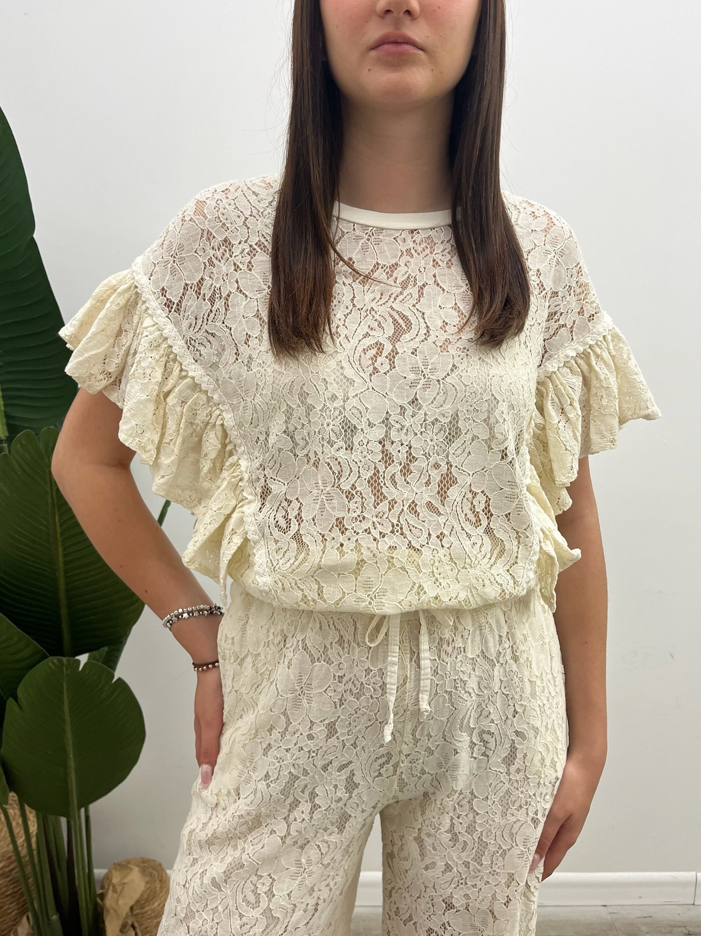 Susy Mix - Blusa Pizzo Profili Rouches