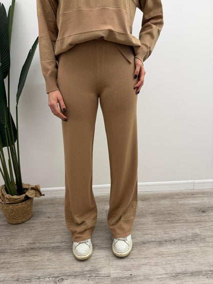 Kontatto - Pantalone Maglia Riga Lurex