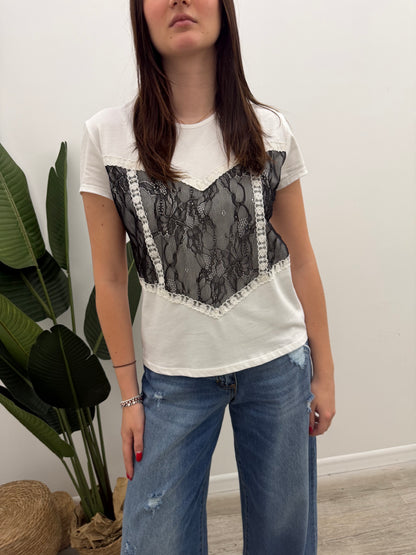 Susy Mix - Tshirt Bustier Pizzo