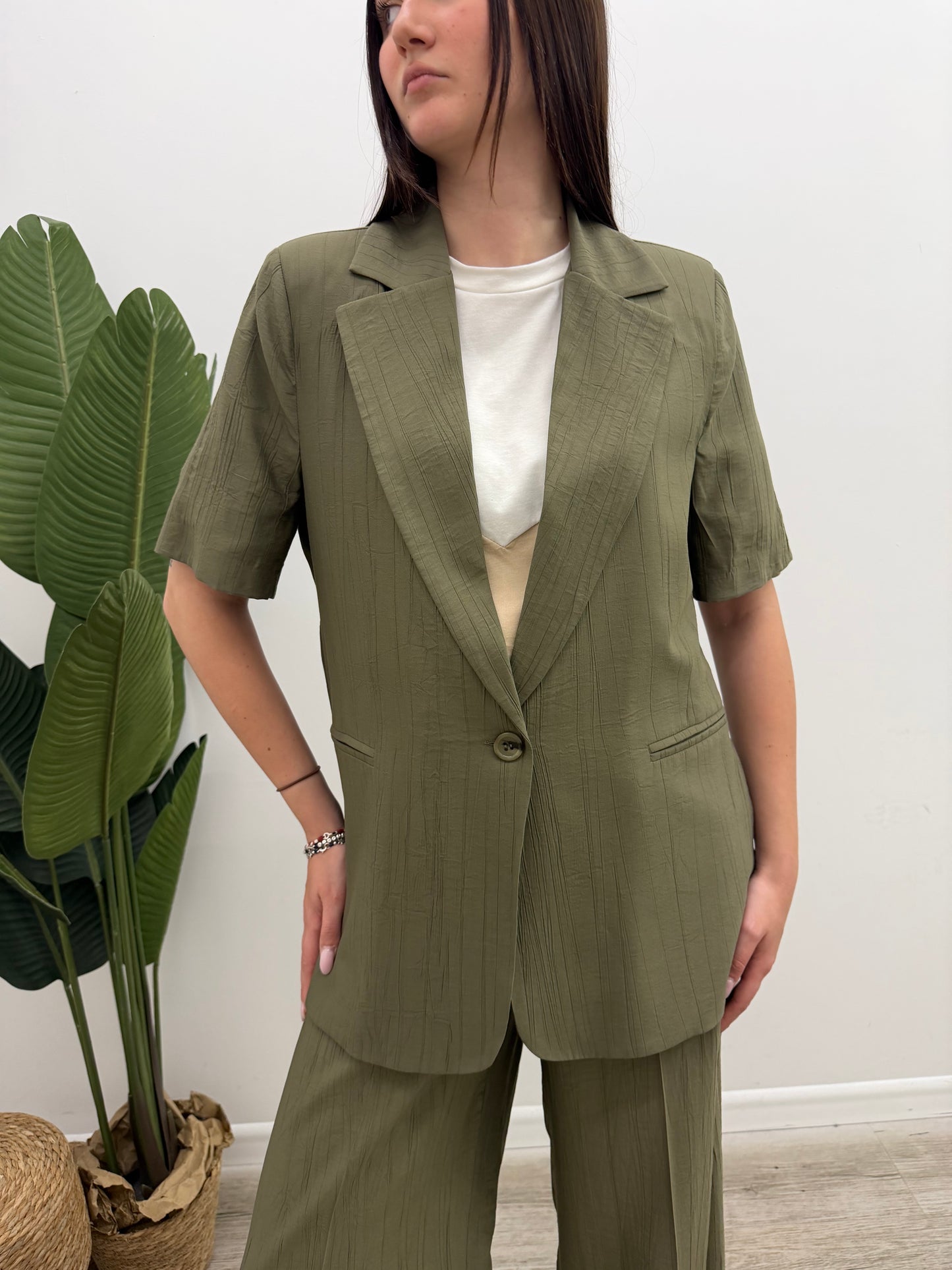 Haveone - Blazer Crinkle Manica Corta