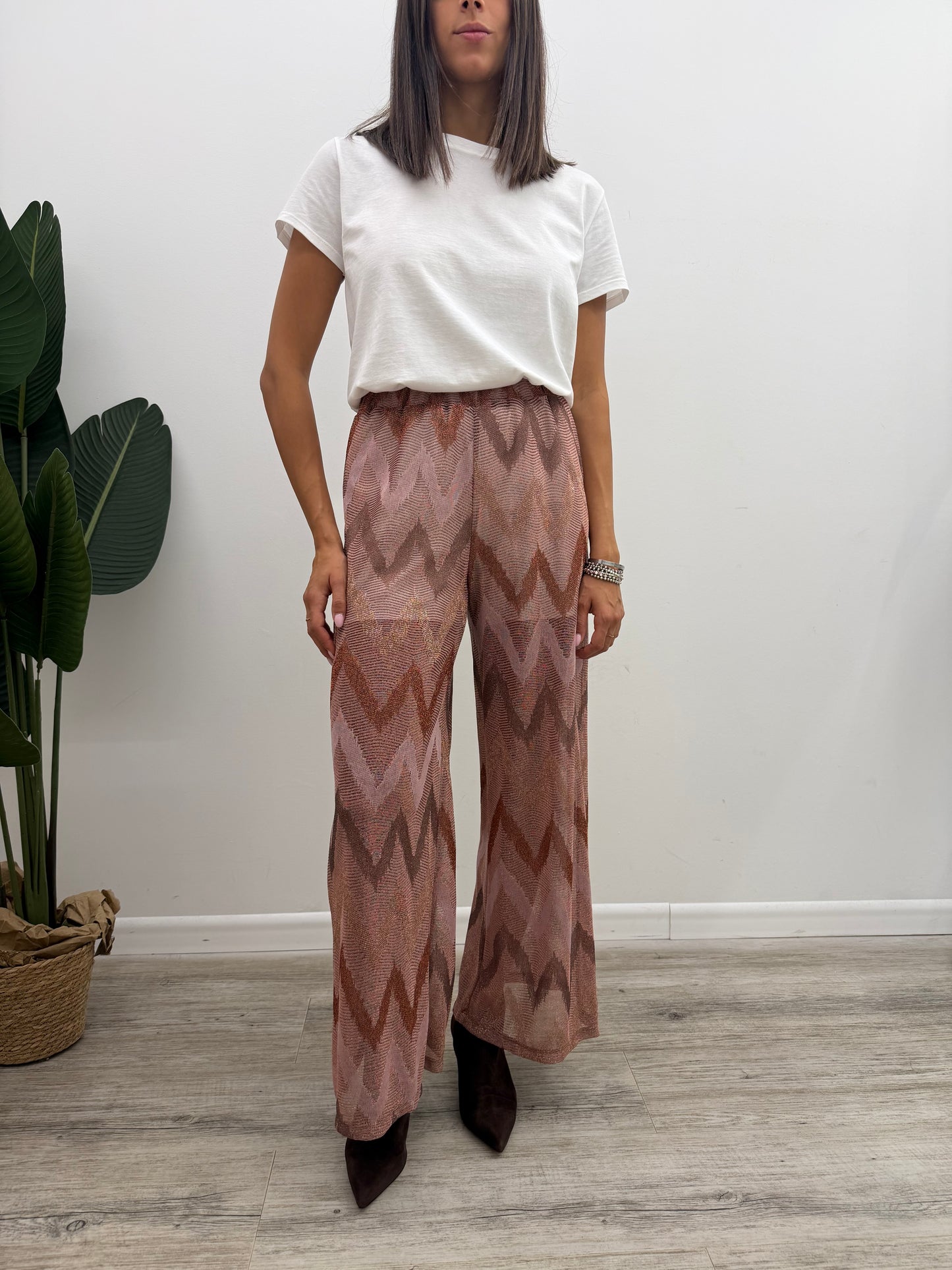 Vicolo - Pantalone Zig-Zag Lurex