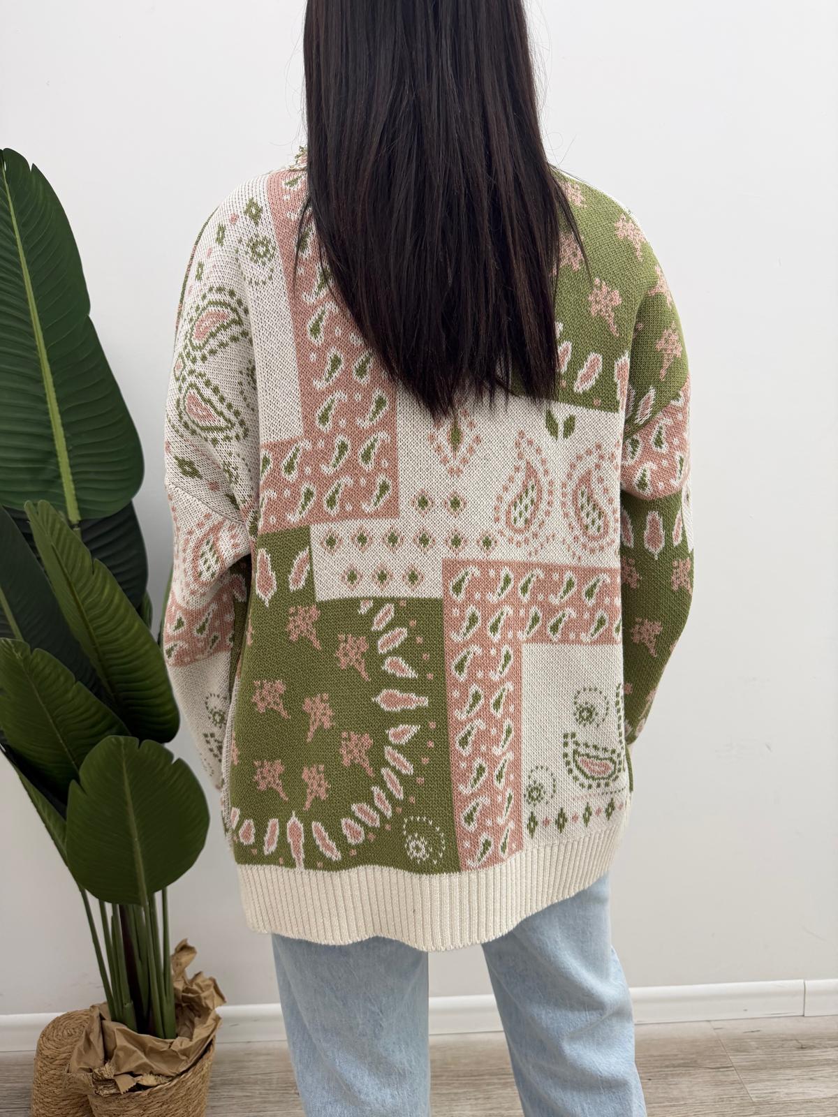 Haveone - Cardigan Paisley Frangette