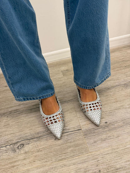 Ovyé - Slingback Intrecciate Silver