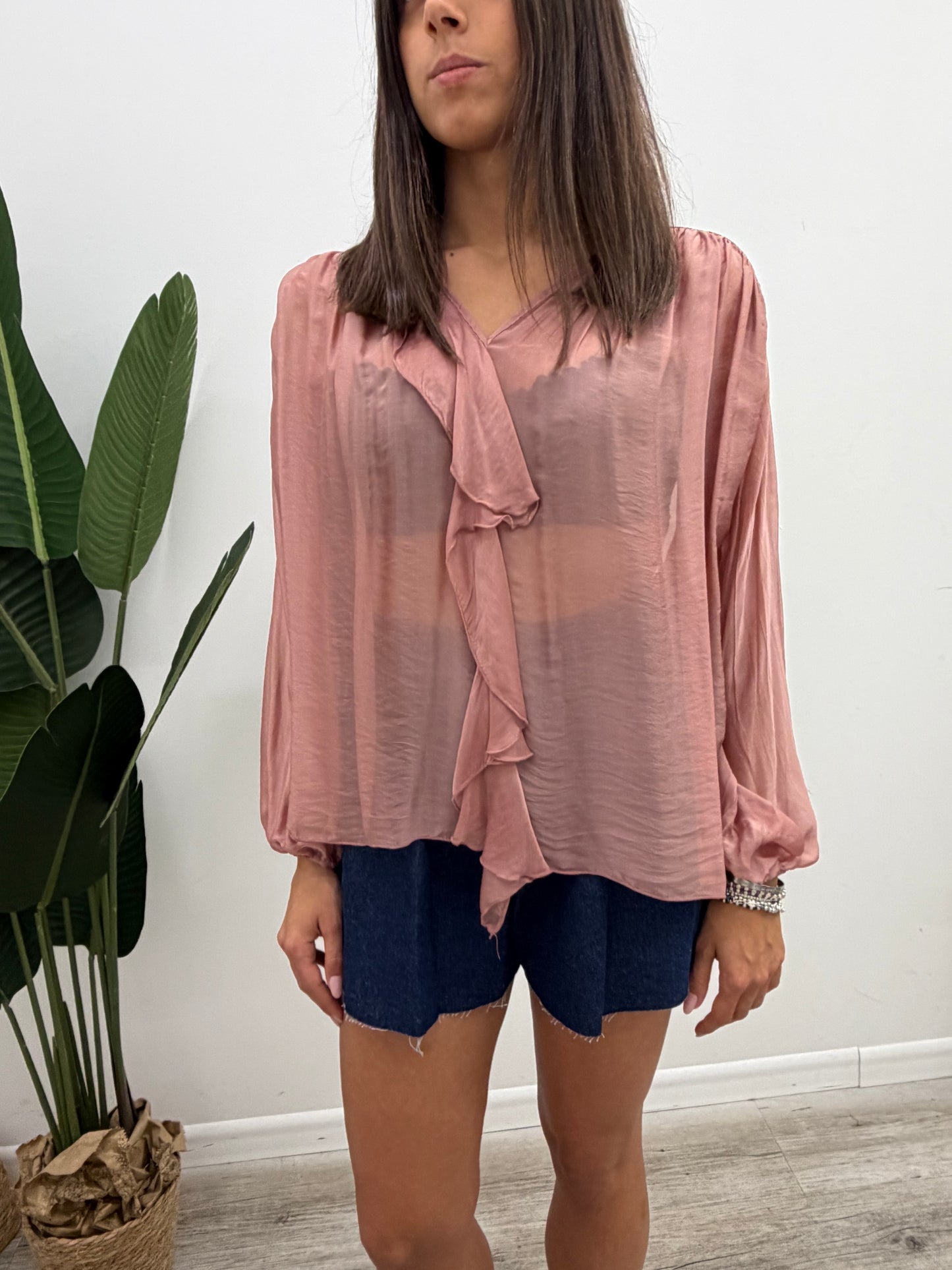 Haveone - Blusa Seta Rouches