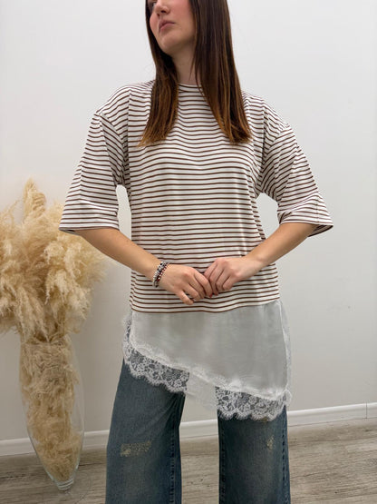 Susy Mix - Tshirt Riga Pizzo