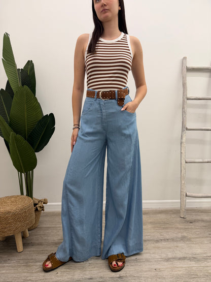Haveone - Pantalone Chambray Cintura