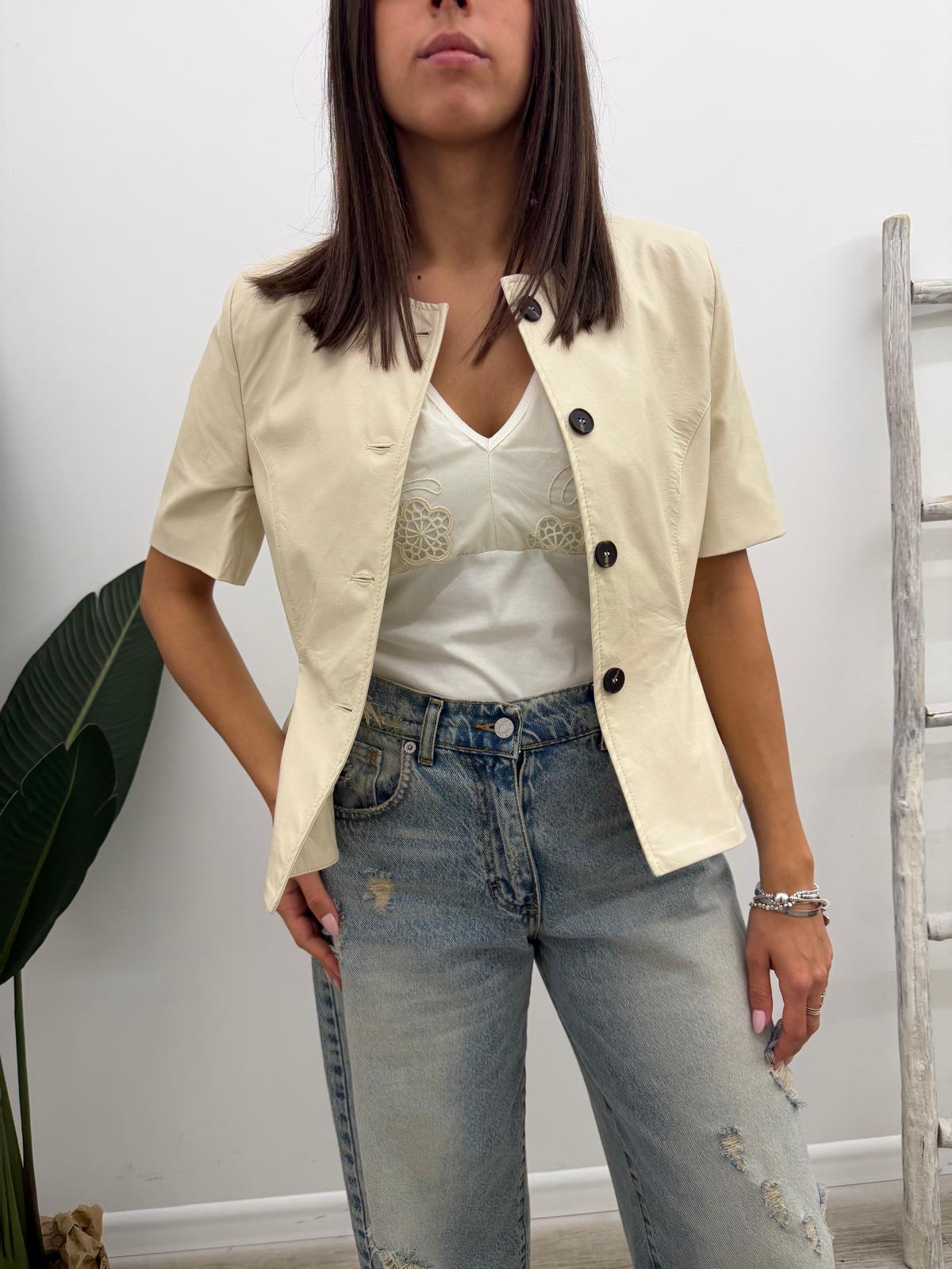 Tensione In - Giacca Ecopelle Peplum