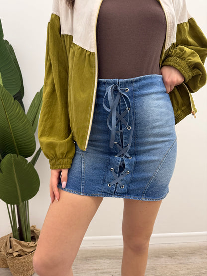 Haveone - Minigonna Jeans Stringata