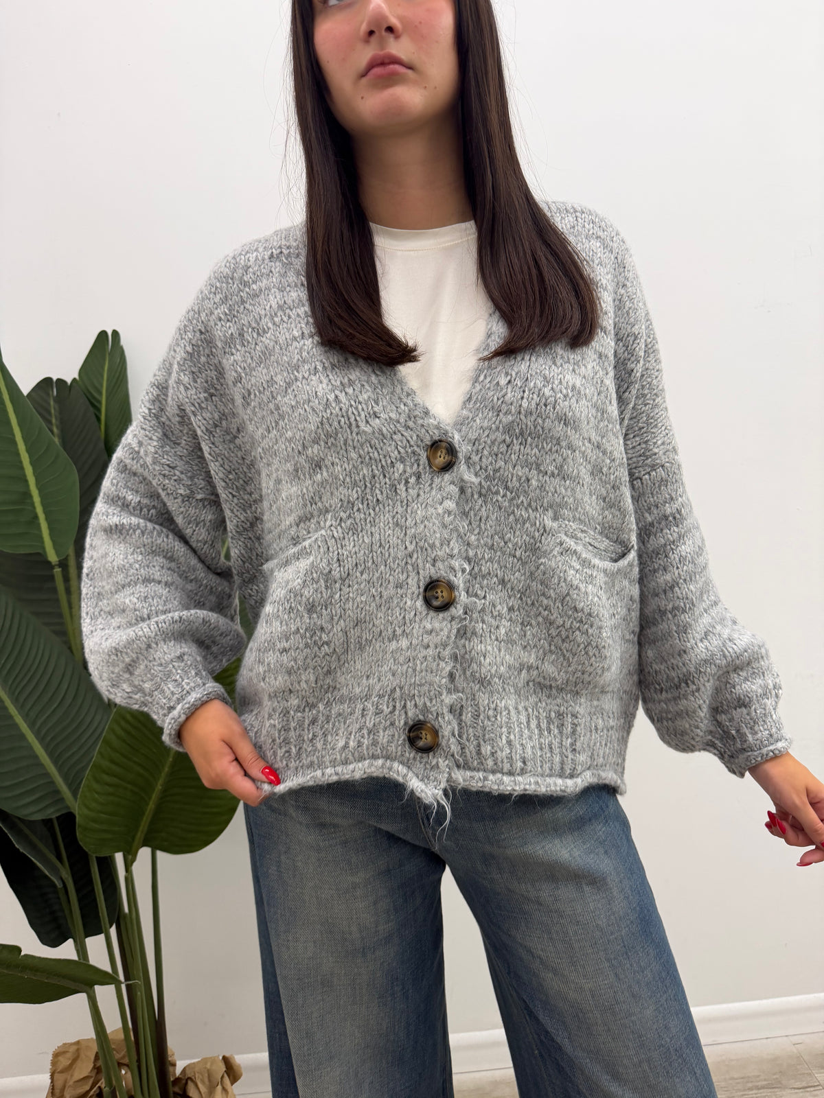 Haveone - Cardigan Bottoni Mélange