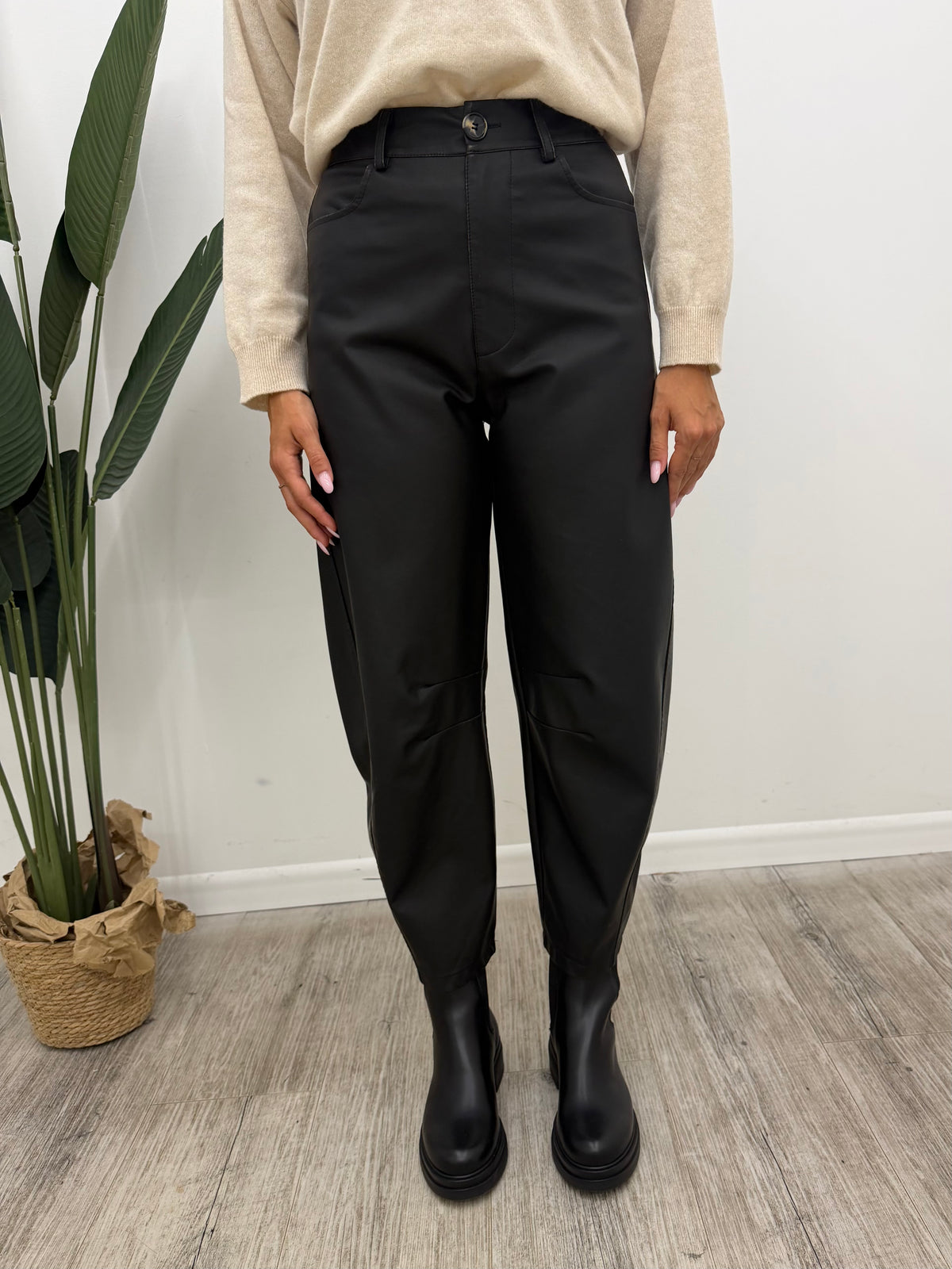 Haveone - Pantalone Ecopelle Balloon