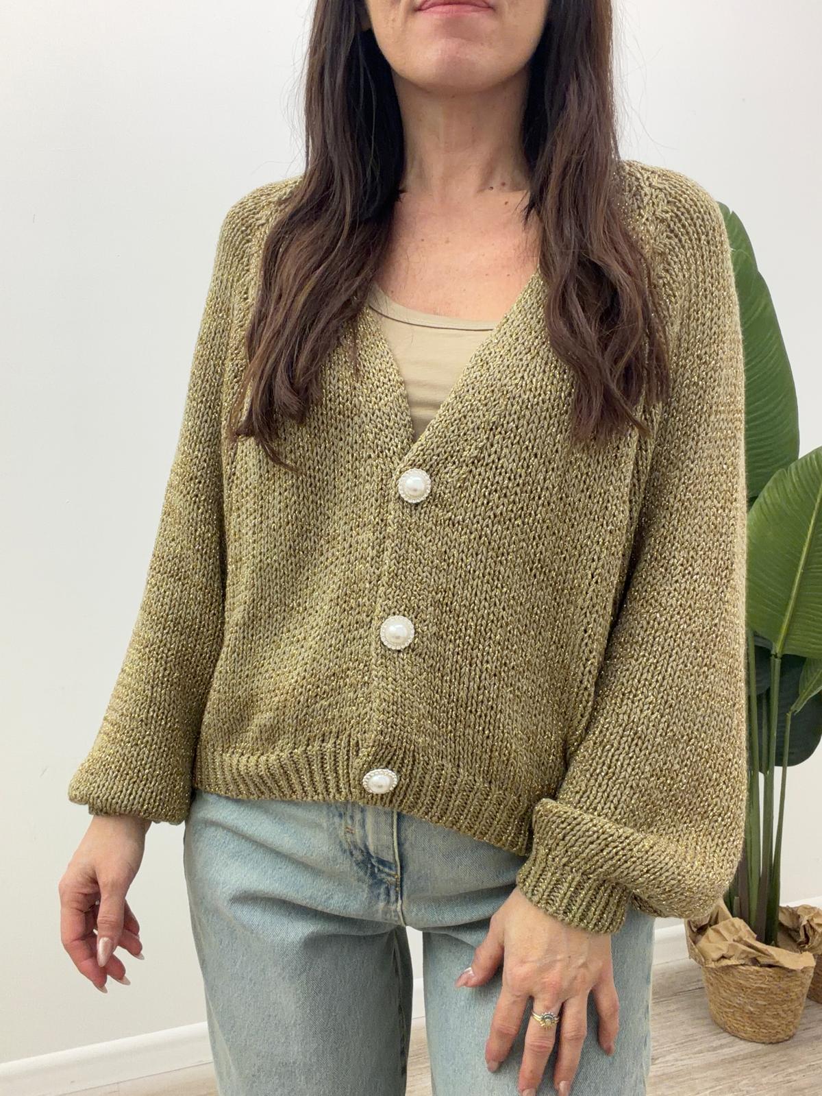 Haveone - Cardigan Gioiello Lurex
