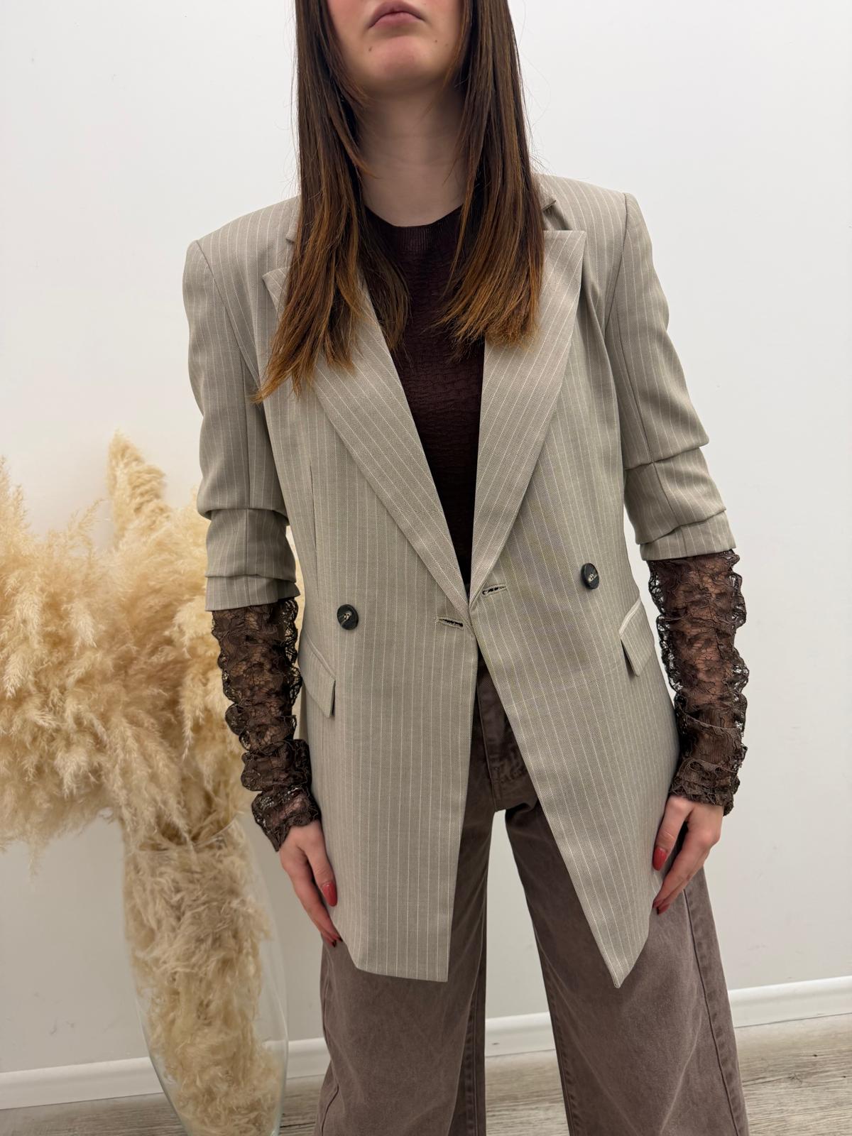 Haveone - Blazer Gessato Pizzo