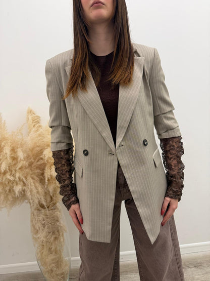 Haveone - Blazer Gessato Pizzo