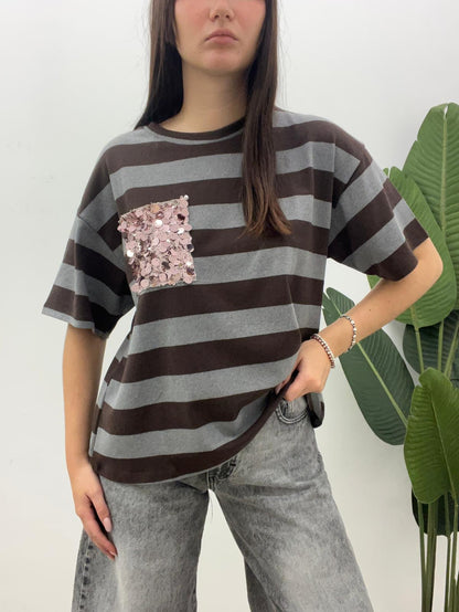 Susy Mix - Maglia Taschino Paillettes