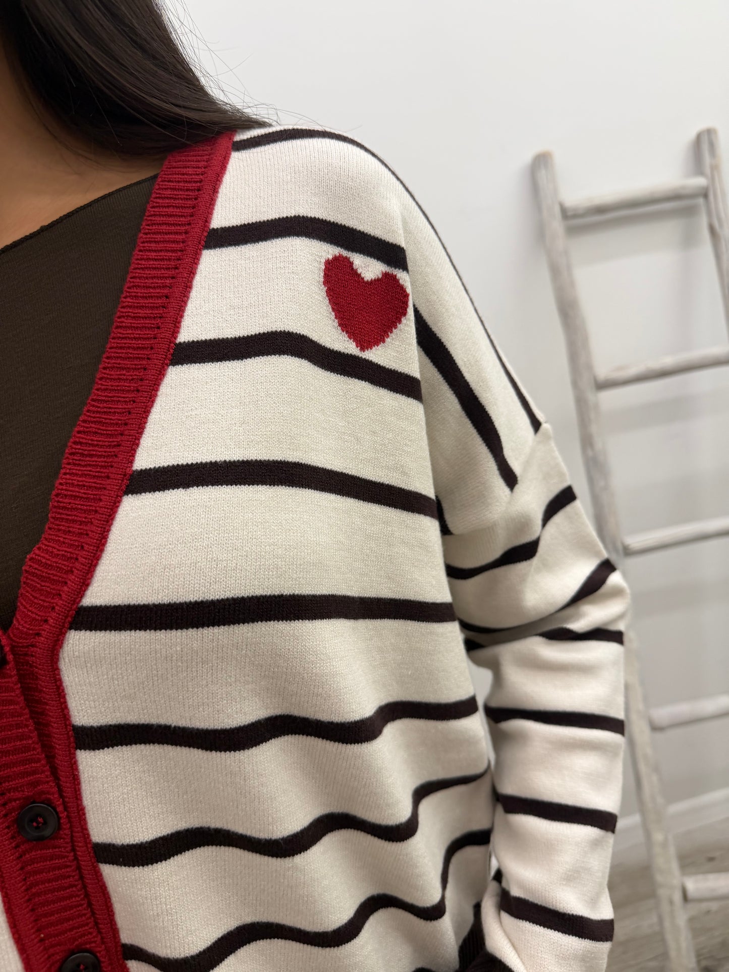 Susy Mix - Cardigan Righe Cuoricino