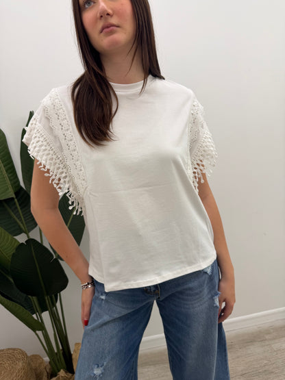 Susy Mix - Tshirt Frangette Paillettes