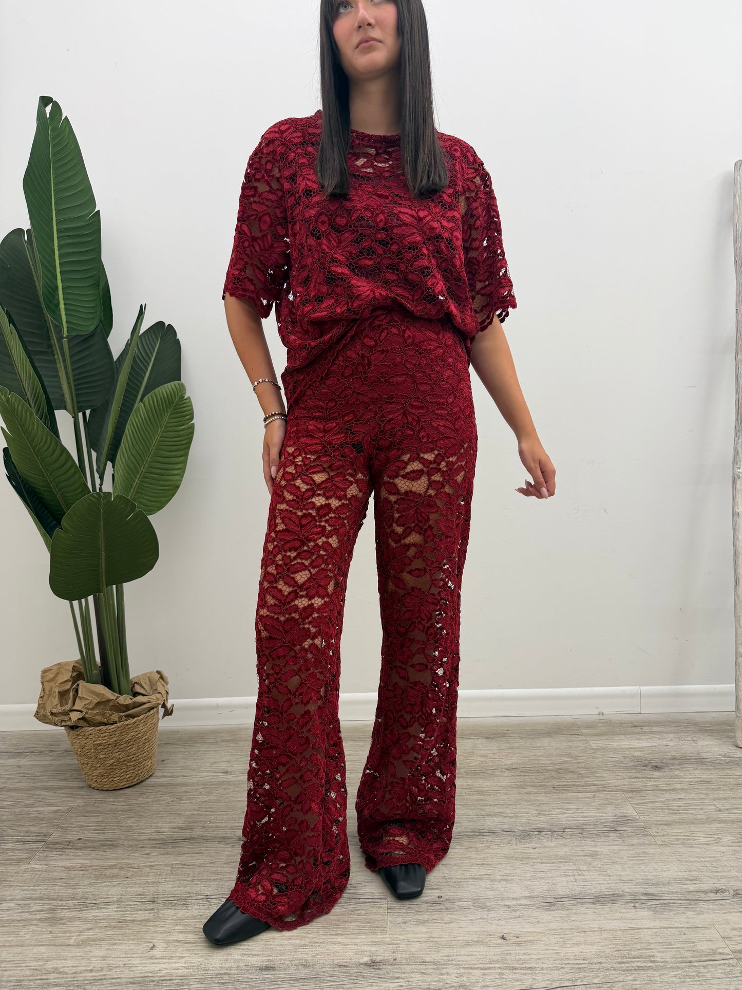 Haveone - Pantalone Pizzo Ricamo