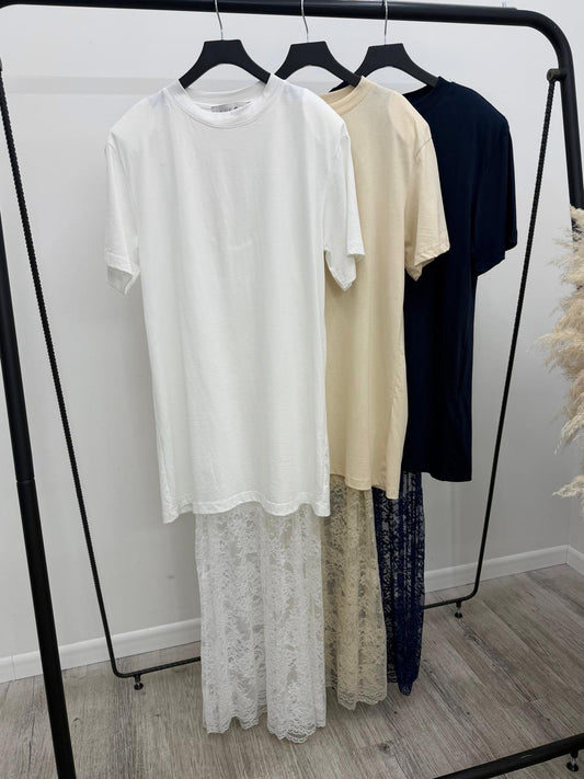 Haveone - Abito Pizzo+Tshirt