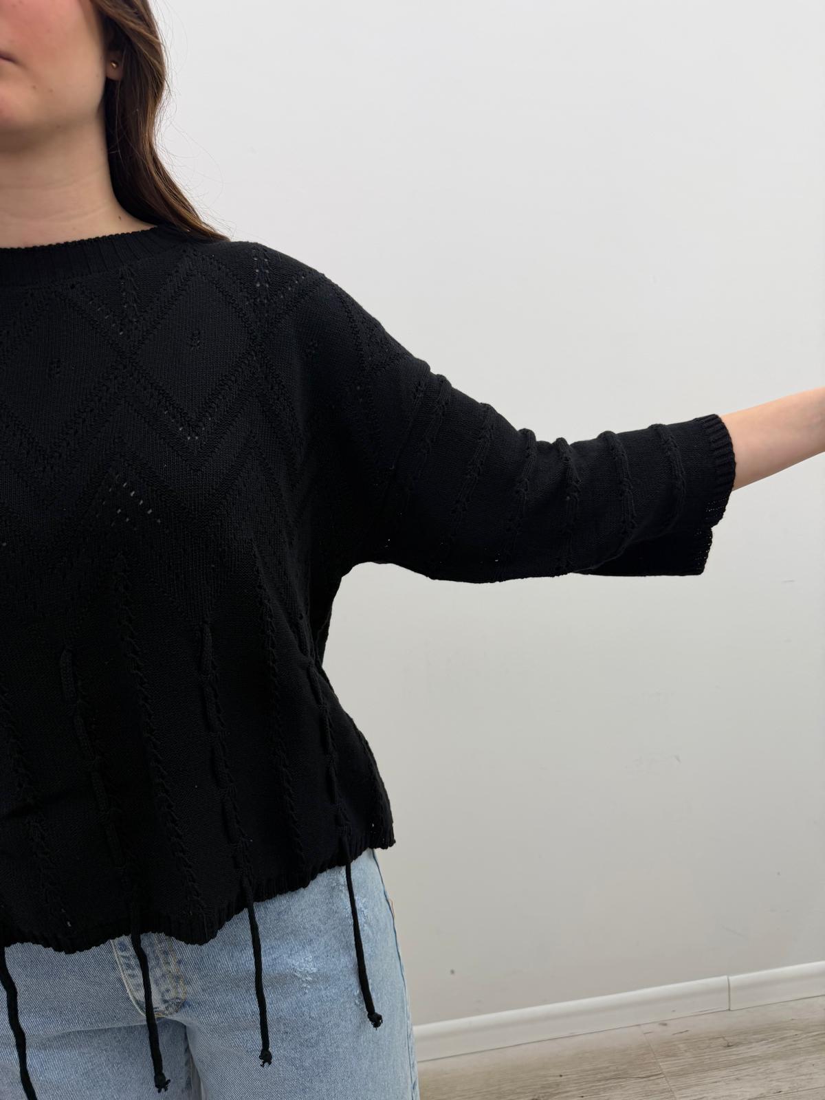 Haveone - Pull Ricamo Frange