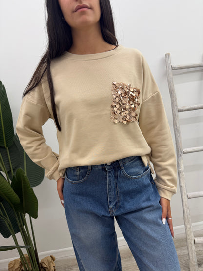 Susy Mix - Felpa Taschino Paillettes