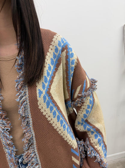 Tensione In - Cardigan Rombi Frange