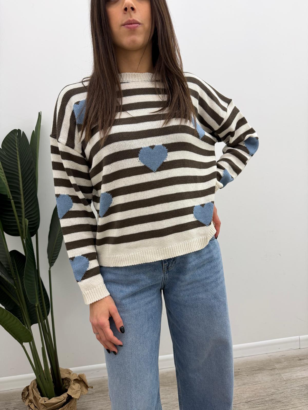 Susy Mix - Pull Righe Cuori