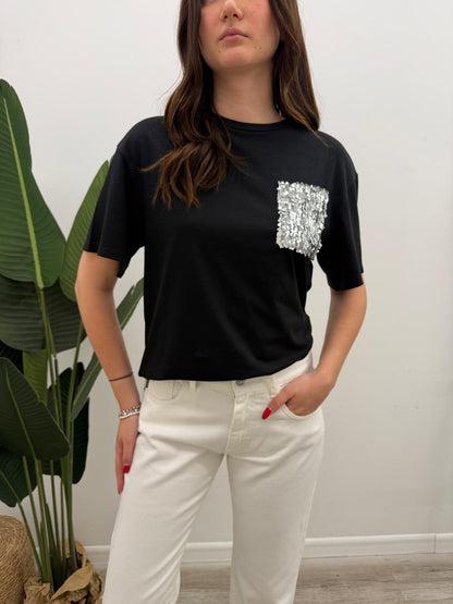 Susy Mix - Tshirt Taschino Paillettes