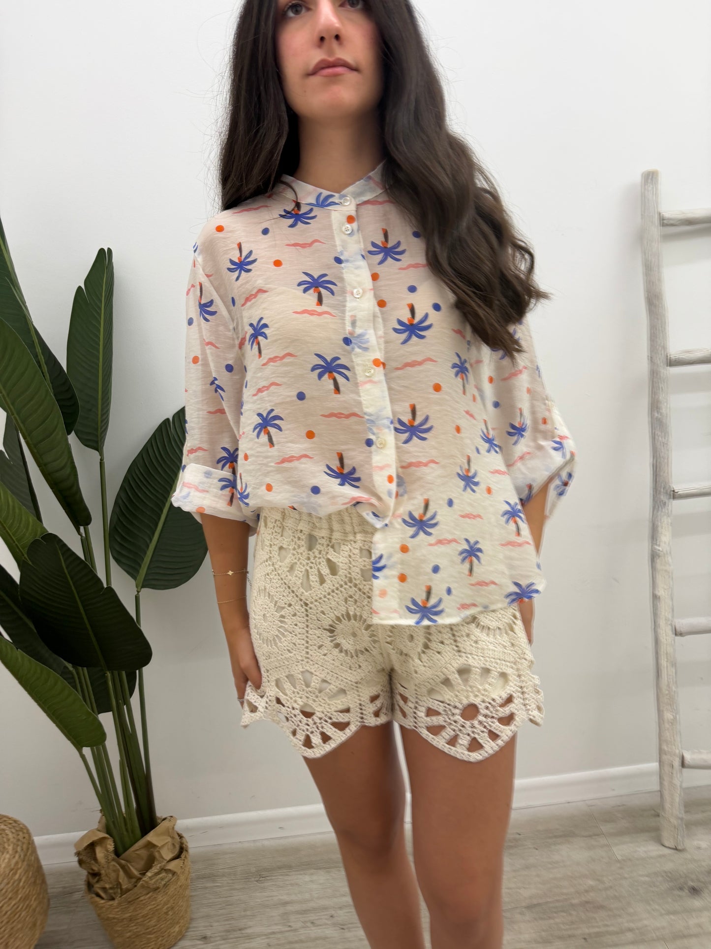 Haveone - Camicia Blu Palm