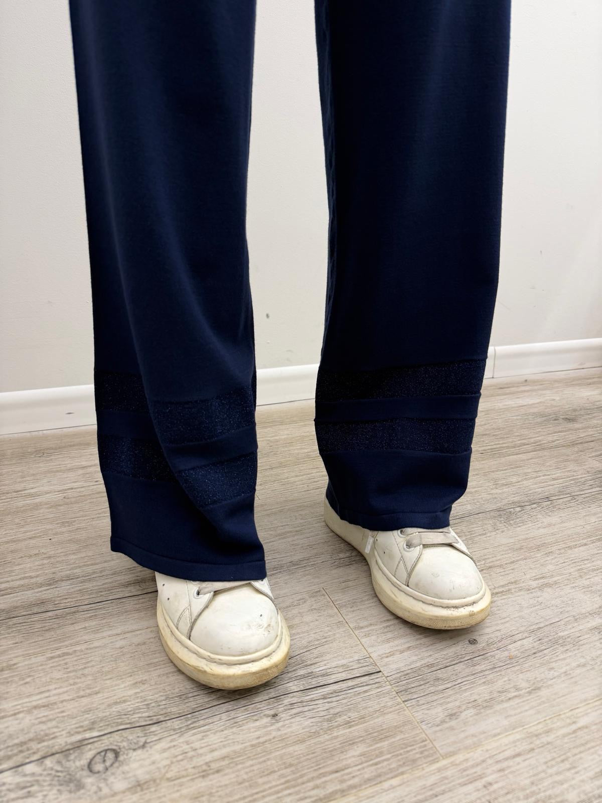 Kontatto - Pantalone Maglia Riga Lurex