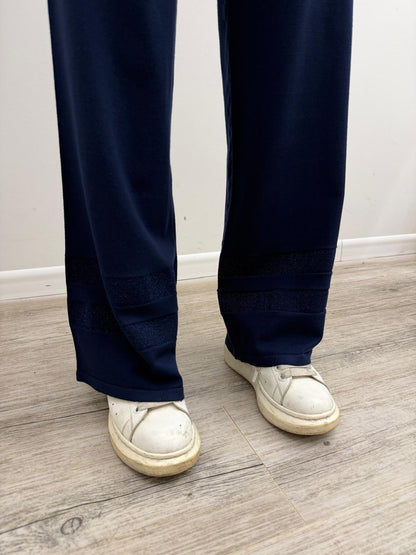 Kontatto - Pantalone Maglia Riga Lurex