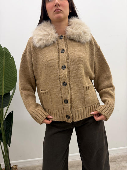 Kontatto - Cardigan Collo Pelliccia