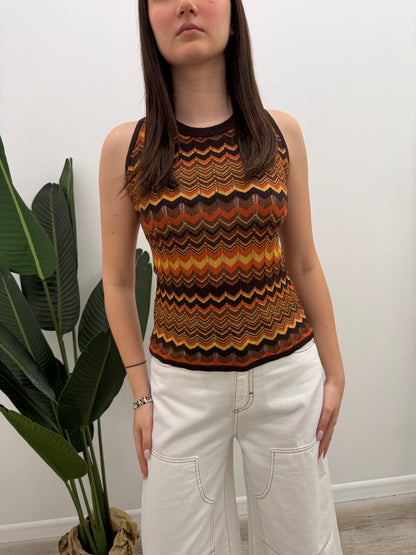 Vicolo - Canotta Chevron Lurex