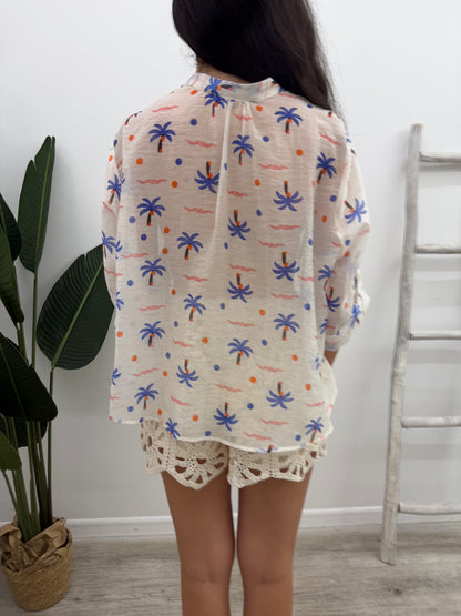 Haveone - Camicia Blu Palm