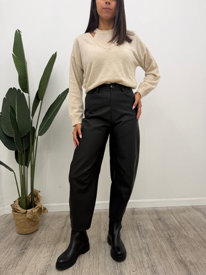 Haveone - Pantalone Ecopelle Balloon
