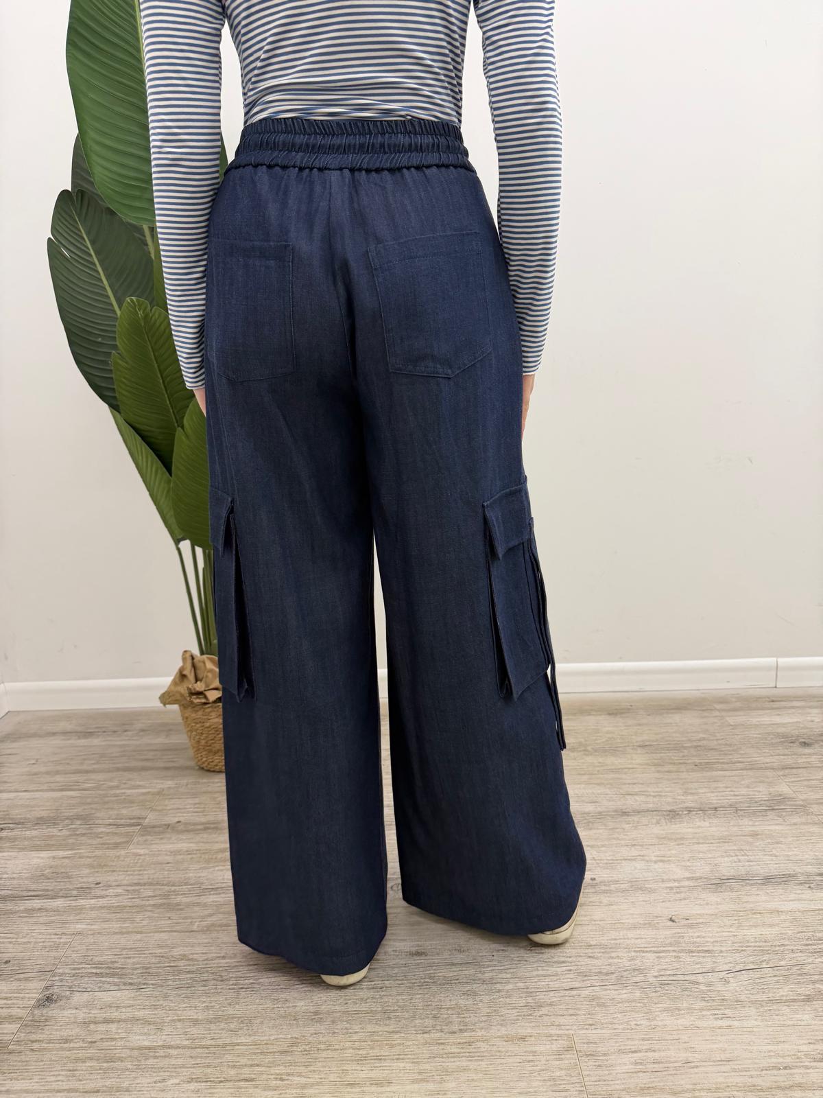 Tensione In - Pantalone Cargo Chambray