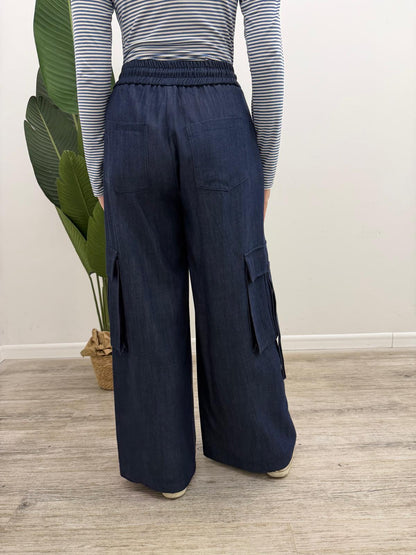Tensione In - Pantalone Cargo Chambray