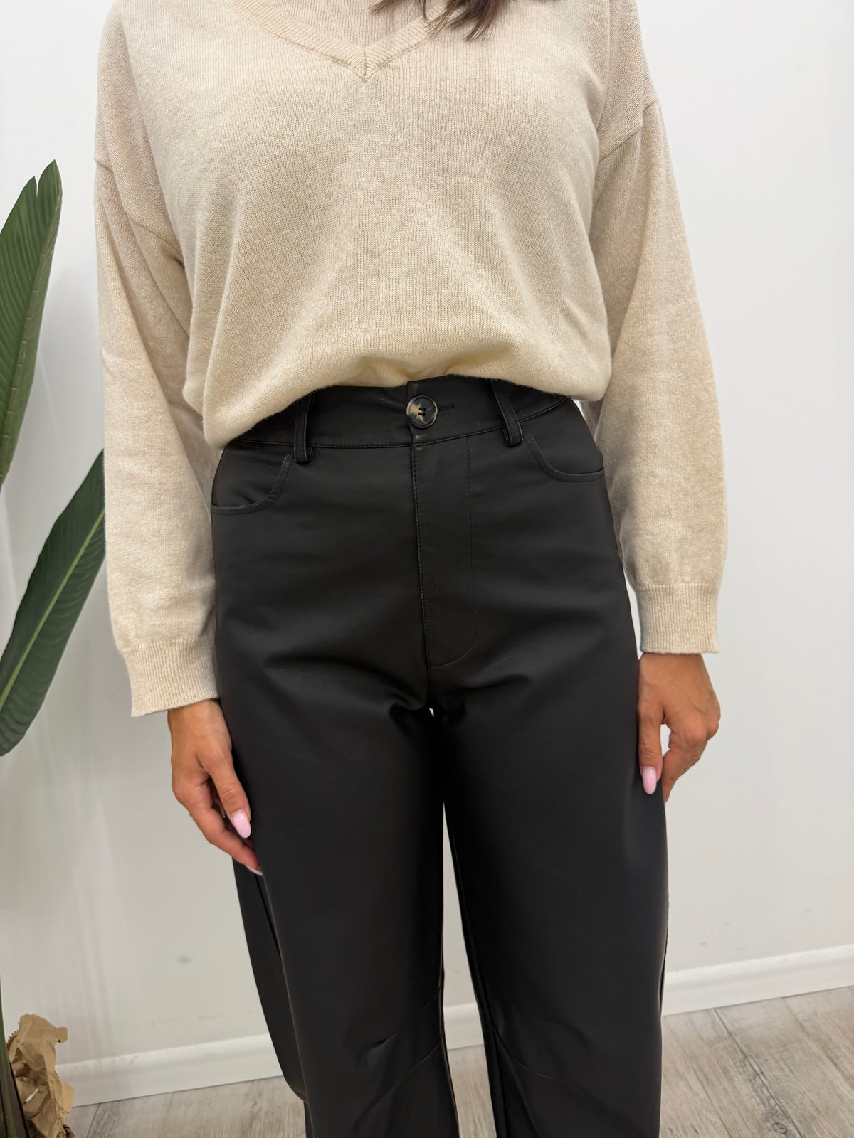 Haveone - Pantalone Ecopelle Balloon