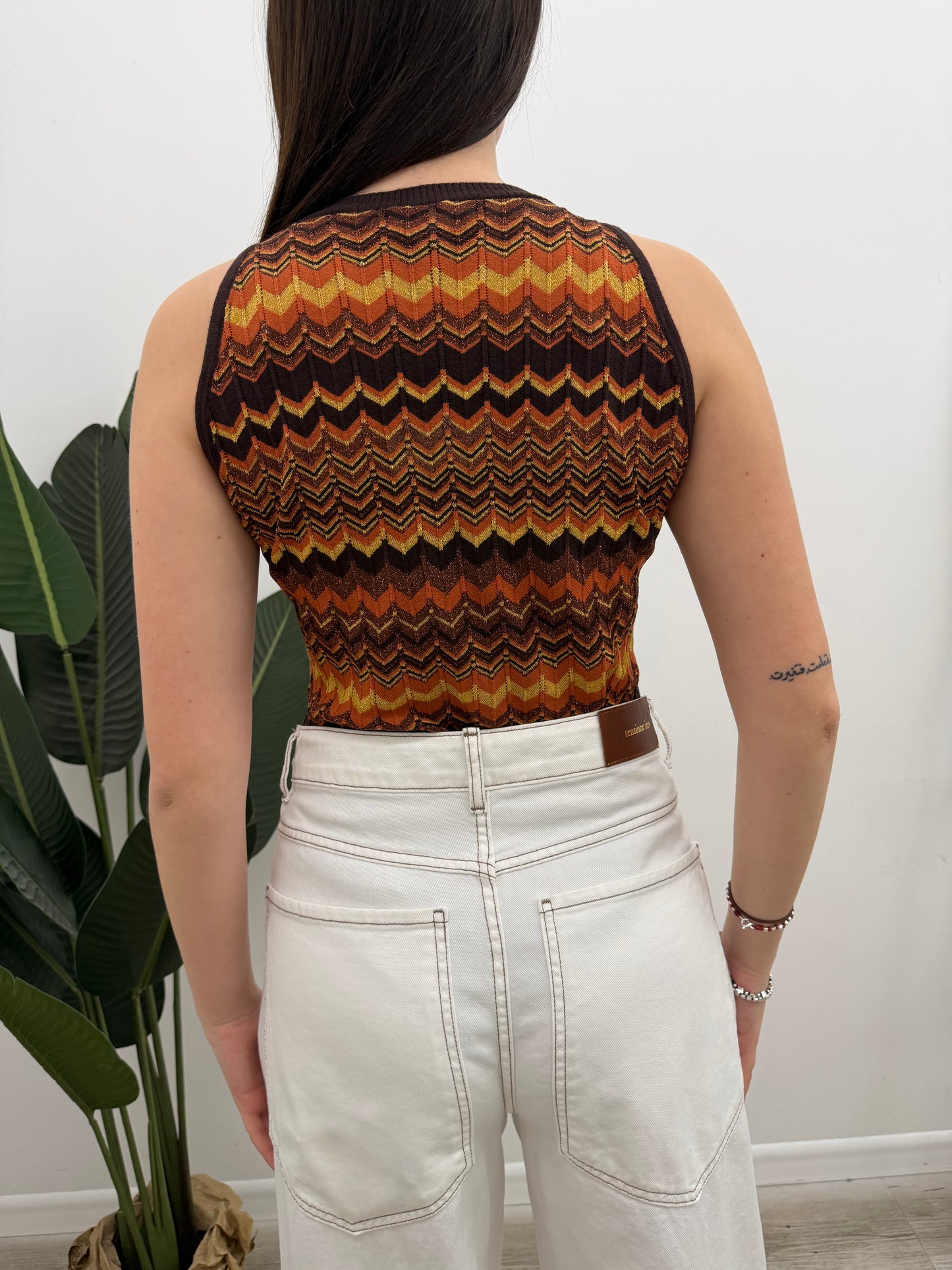 Vicolo - Canotta Chevron Lurex