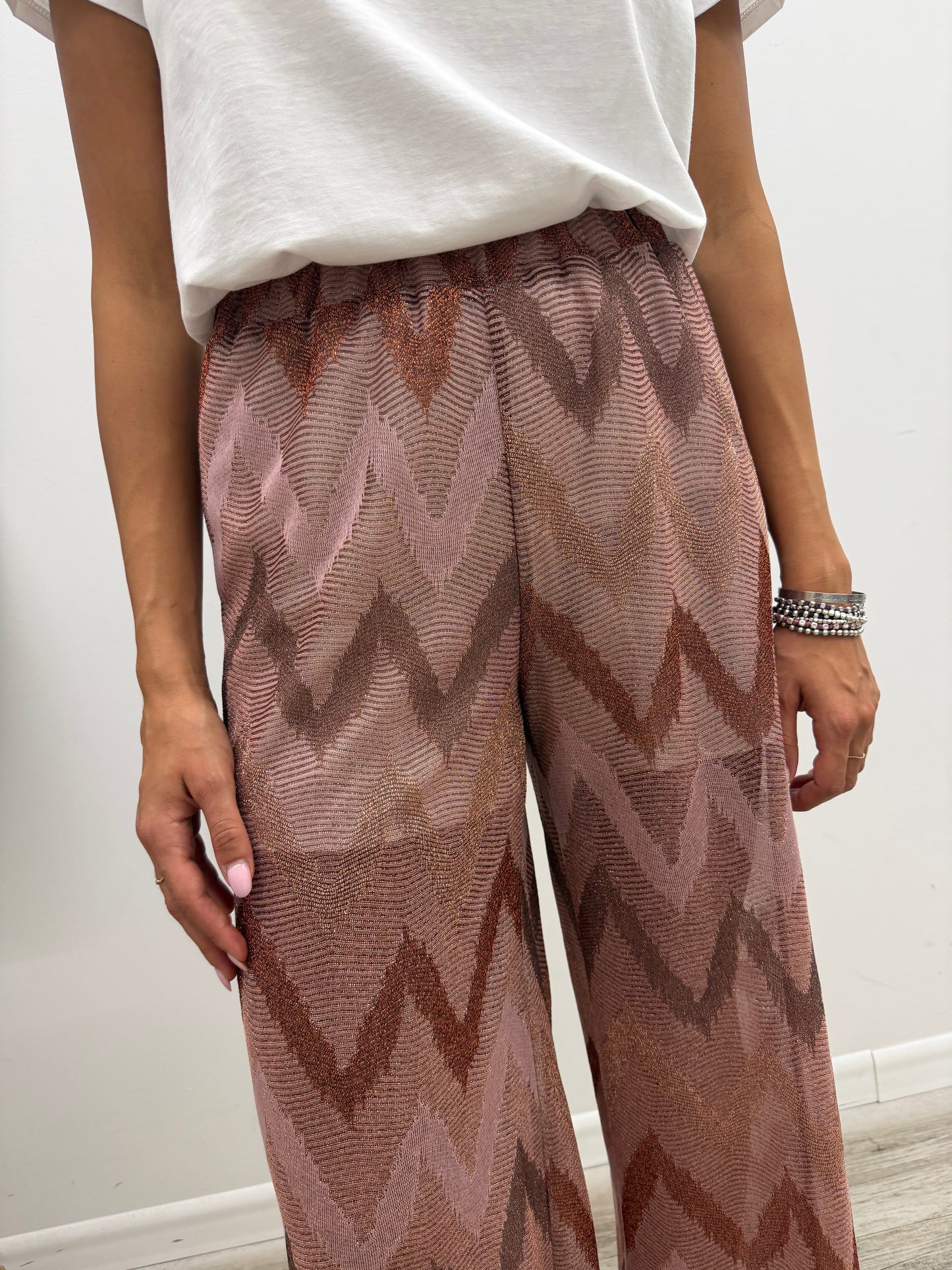 Vicolo - Pantalone Zig-Zag Lurex