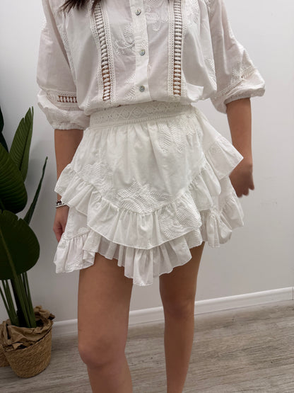 Haveone - Minigonna Balze Ricami