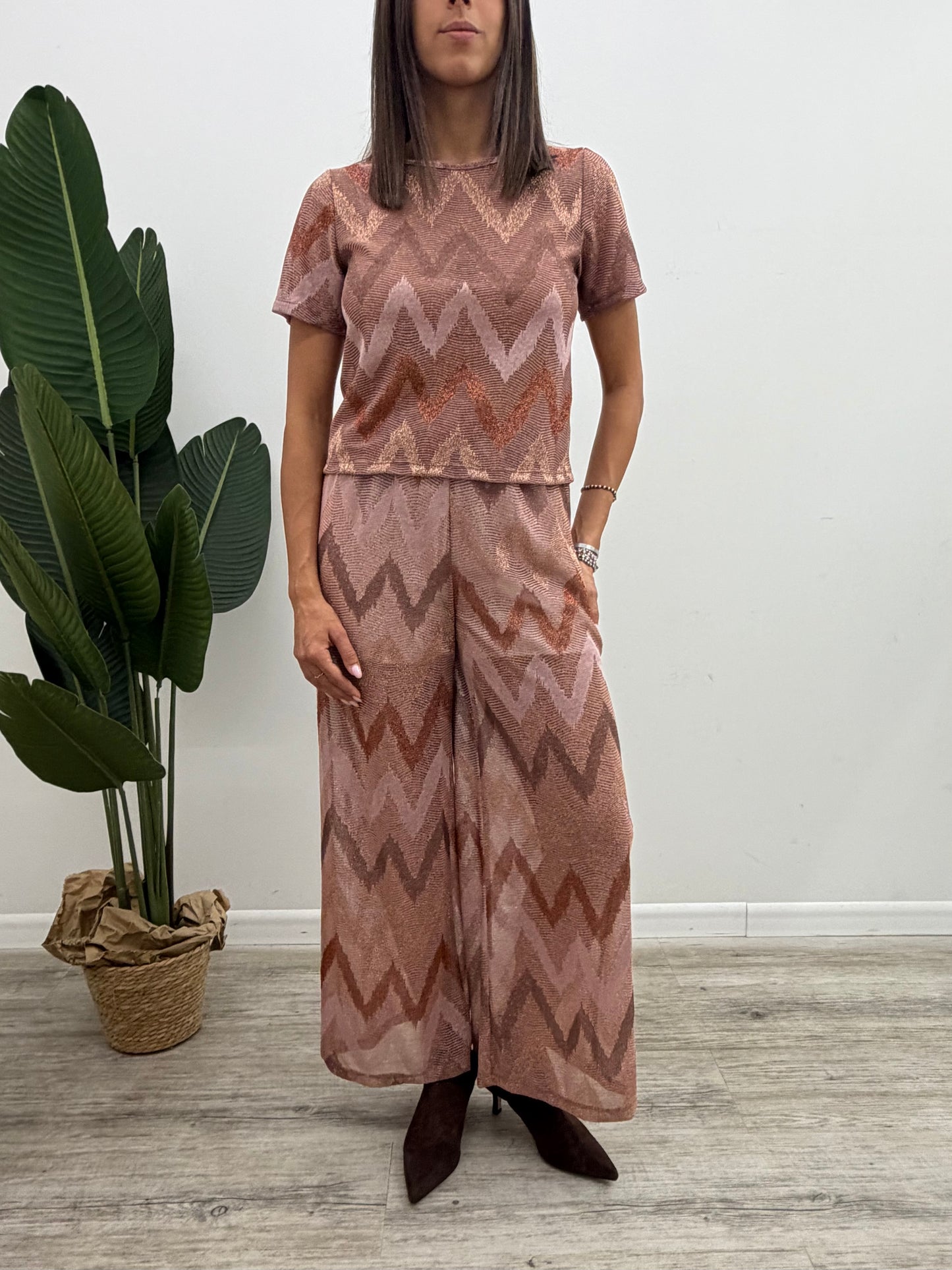 Vicolo - Pantalone Zig-Zag Lurex