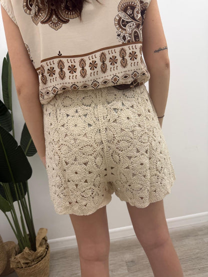 Susy Mix - Shorts Crochet Paillettes