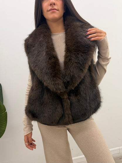 Susy Mix - Gilet Double Eco-Pelliccia