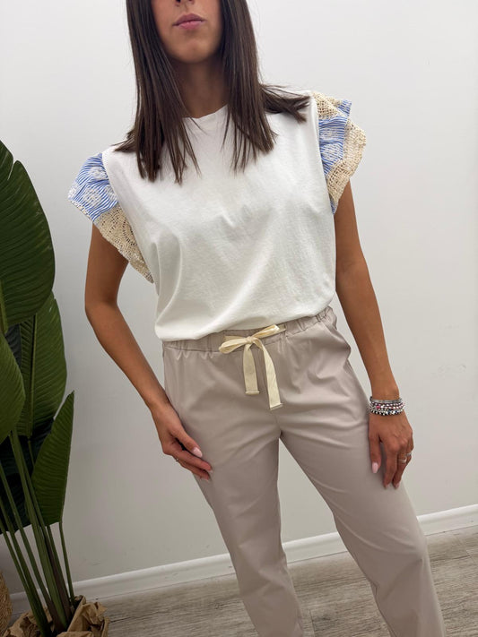 Vicolo - Tshirt Rouches Bastoncino Boho