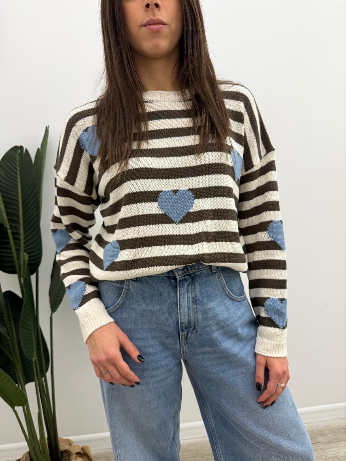 Susy Mix - Pull Righe Cuori